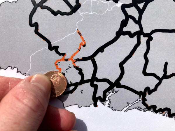 Smokies 900 Miler Rocky Top 12"x18" Map Redhot Mapping