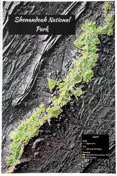 Shenandoah NP Scratch Off 12"x18" - Redhot Mapping