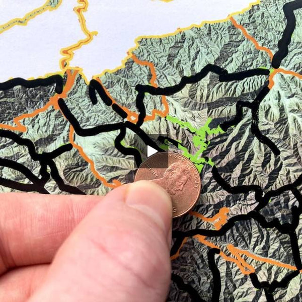 Smokies 900 Miler Lidar 12"x18",18"x24" Map Redhot Mapping