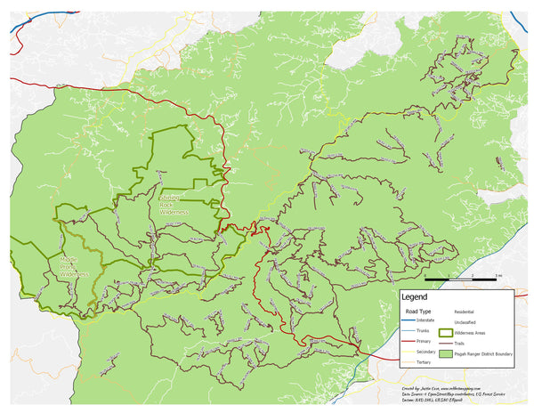 Pisgah 400 12"x18" Map Redhot Mapping