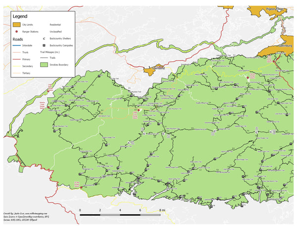 Smokies 900 Inset Map Map Redhot Mapping