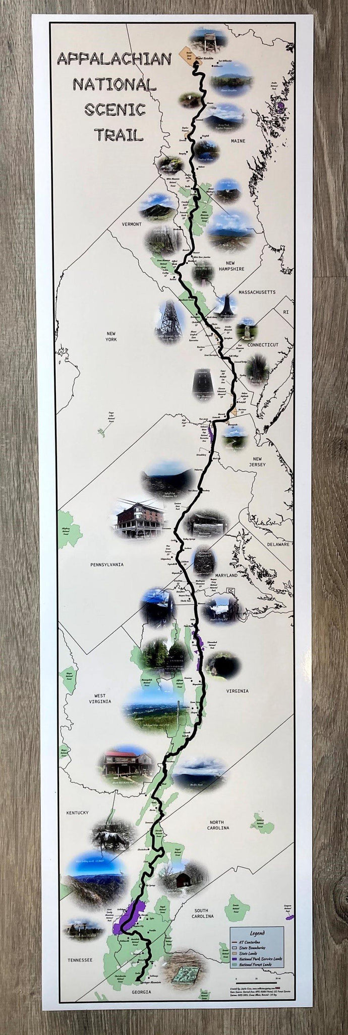 Appalachian Trail Scratch Off Map (10"x36") - Redhot Mapping